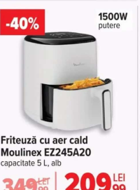Moulinex Friteuză cu aer cald EZ245A20 capacitate 5 L, alb