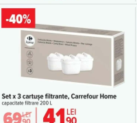 Carrefour Home Set x 3 cartușe filtrante, capacitate filtrare 200 L