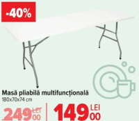 Masă pliabilă multifuncțională 180x70x74 cm