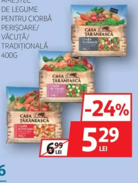 CASA ȚĂRĂNEASCĂ AMESTEC DE LEGUME PENTRU CIORBĂ PERIȘOARE / VĂCUȚĂ / TRADIȚIONALĂ 400G
