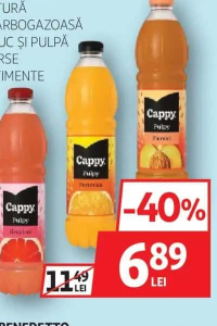 CAPPY PULPY BĂUTURĂ NECARBOGAZOASĂ CU SUC ȘI PULPĂ DIVERSE SORTIMENTE 1.5L