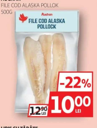 Auchan File Cod Alaska Pollock 500g