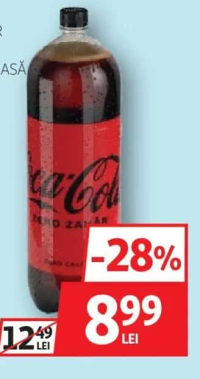 COCA-COLA ZERO ZAHĂR BĂUTURĂ CARBOGAZOASĂ 2.5L