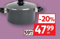 ACTUEL Cratiță email cu inducție cu capac de sticlă 24cm 4.4L