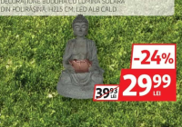 GARDEN STAR DECORAȚIUNE BUDDHA CU LUMINĂ SOLARĂ DIN POLIRĂȘINĂ, H21.5 CM, LED ALB CALD