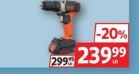 Black & Decker Mașină de găurit și înșurubat 18V 40NM 1400RPM cu acumulator și încărcător