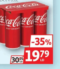 COCA-COLA GUST ORIGINAL BĂUTURĂ CARBOGAZOASĂ DOZĂ 6 X 0.33L