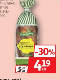 Vel Pitar Pâine Grâu Întreg feliată 500g