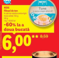 Nixe Fileuri de ton în ulei de măsline extravirgin 145 g