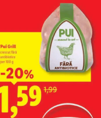 Pui Grill crescut fără antibiotice per 100 g