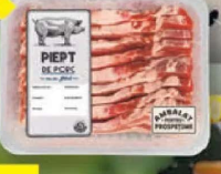 Piept de porc, cu os, feliat per 100 g