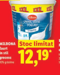 Milbona Iaurt în stil grecesc 10% grăsime 1 kg + 100 g