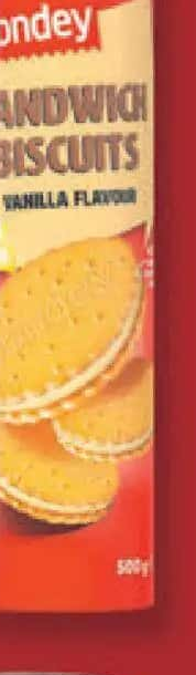 SONDEY Biscuiți sandwich cremă de vanilie 500 g