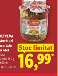 Altceva Murături asortate în oțet 960 g 1650 ml