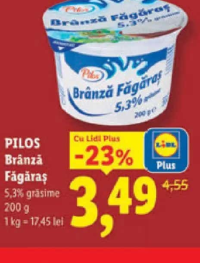 PILOS Brânză Făgăraș 5,3% grăsime 200 g