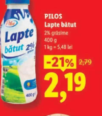PILOS Lapte bătut 2% grăsime 400 g