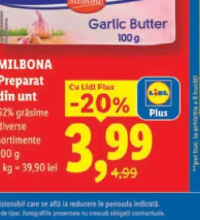 MILBONA Preparat din unt 62% grăsime diverse sortimente 100 g