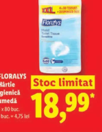 FLORALYS Hârtie igienică umedă 4 x 80 buc.