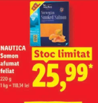 NAUTICA Somon afumat feliat 220 g