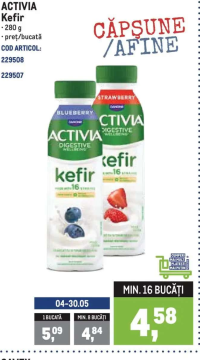 ACTIVIA Kefir Căpșune / Afine 280 g