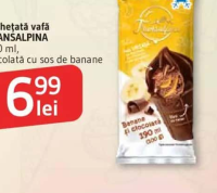 Înghețată vafă TRANSALPINA 190 ml, ciocolată cu sos de banane