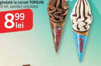 Înghețată la cornet TOPGUN 240 ml, vanilie/ ciocolată