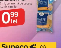 ICE DYP Înghețată vafă 100 ml, cu aromă de cacao/ căpșuni/ vanilie