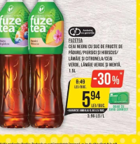Fuzetea Ceai negru cu suc de fructe de pădure/piersici și hibiscus/lămâie și citronelă/ceai verde, l