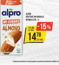 Alpro Băutură din migdale, neîndulcită, 1L