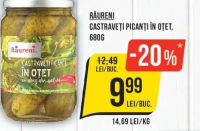 RÂURENI CASTRAVEȚI PICANȚI ÎN OȚET, 680G