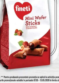 Fineti Sticks din napolitane cu alune de pădure și cacao 100g