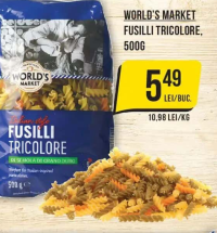 World's Market Fusilli Tricolore, 500g