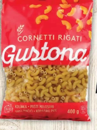Gustona PASTE FĂINOASE FĂRĂ OU, MELCIȘORI, 400G