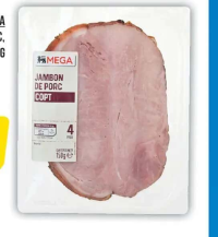 Mega Jambon de Porc, Copt, 150g