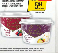 Transalpina Înghețată cu Rom și Ananas/ Fructe de Pădure, Pahar/ Sirop de Arțar și Nuci 100g