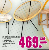 Set mobilier grădină/terasă 3 piese 2 locuri