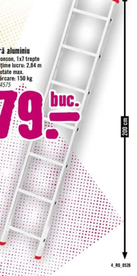 Scară aluminiu 1 tronson 1x7 trepte 2.84 m