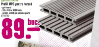 Konsta Profil WPC pentru terasă gri-maro 26 x 145 x 3000 mm