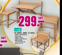 GARDEN PLACE Set mobilier „Amber” pt. balcon 3 piese 2 locuri