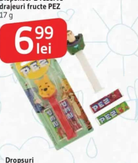 PEZ Dispenser 2 rezerve drajeuri fructe 17 g