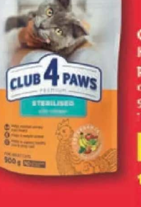 CLUB 4 PAWS Hrană uscată pentru pisici sterilizate cu carne de pui 900 g