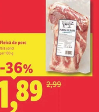 Fleică de porc fără șoricel per 100 g