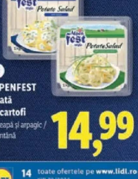 ALPENFEST Salată de cartofi cu ceapă și arpagic / smântână 1 kg