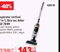Adler Aspirator vertical 2 în 1, fără sac AD 7049