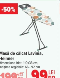 Heinner Masă de călcat Lavinia 110x38 cm