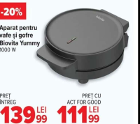 Biovita Yummy Aparat pentru vafe și gofre 1000 W