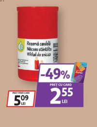 Rezervă candelă din plastic 40H