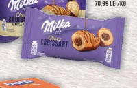 Milka Croissant cu Cremă cu aromă de vanilie/cu cremă cu ciocolată, 50g