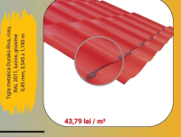 Tigla metalica Durako Riva, rosu, RAL 3011, lucios, grosime 0,45 mm, 3,545 x 1,180 m
