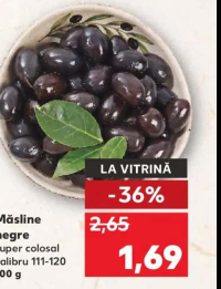 Măsline negre super colosal calibru 111-120 100 g